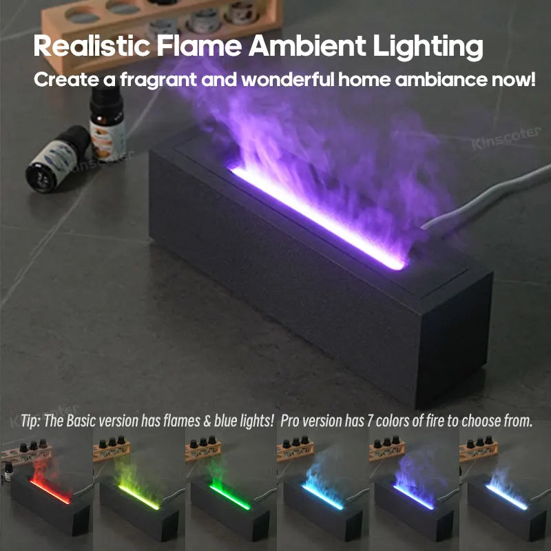 Flame Diffuser Ultrasonic Aromatherapy Cool Mist Humidifier