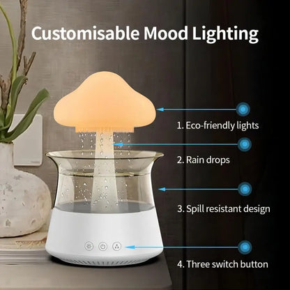 Ultrasonic Aromatherapy Humidifier With Night Light & Rain Sounds