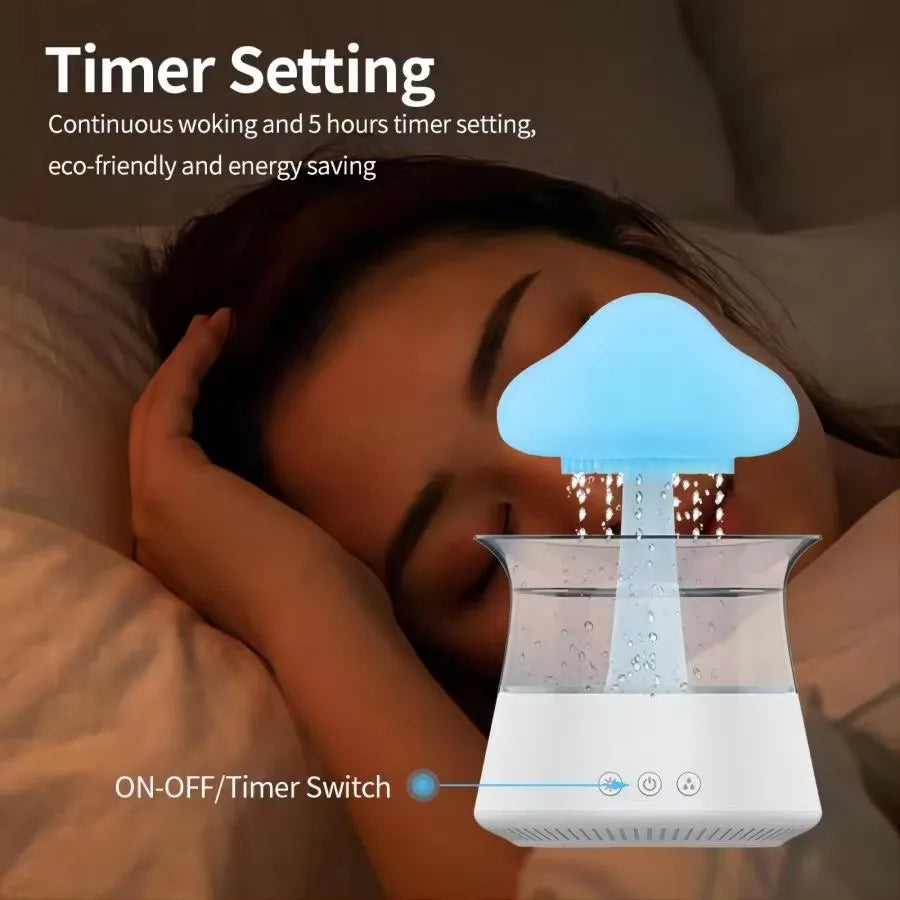 Ultrasonic Aromatherapy Humidifier With Night Light & Rain Sounds