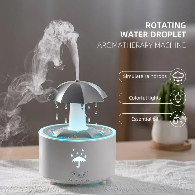 Raindrop Air Humidifier With Colorful Light Diffuser