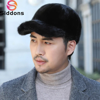 Natural Mink Fur Winter Bomber Hat Unisex