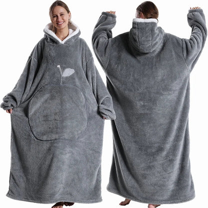 Oversized Wearable Blanket With Hood, Cozy Winter Comfort