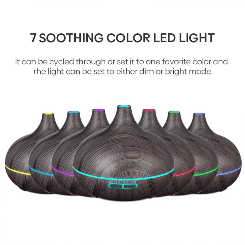 Ultrasonic Wood Grain Aromatherapy Diffuser With Remote Control