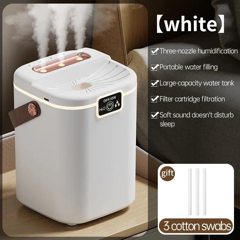 Three-Nozzle 2L Night Light Humidifier With Usb Connection