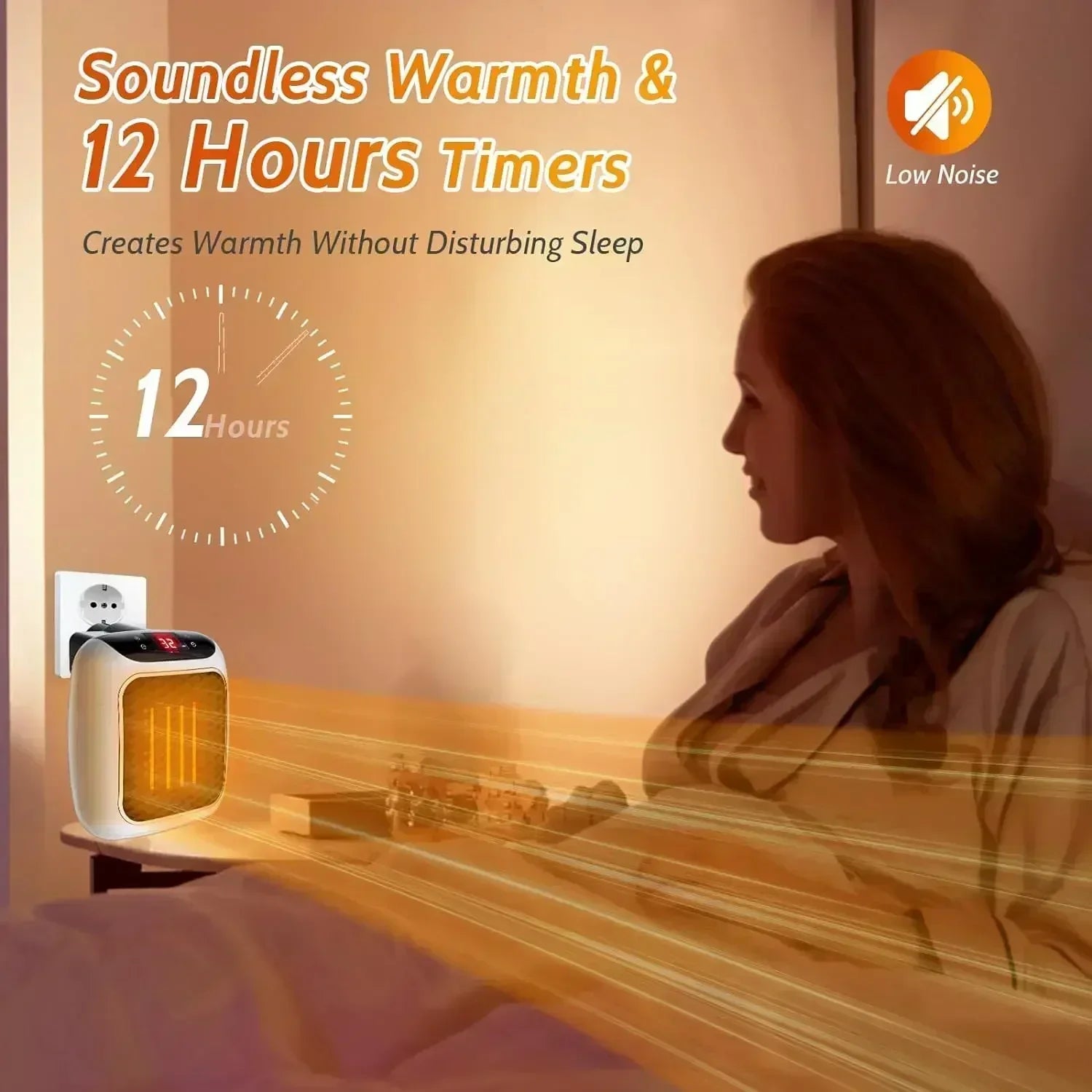800W Portable Wall Mounted Electric Heater With Remote