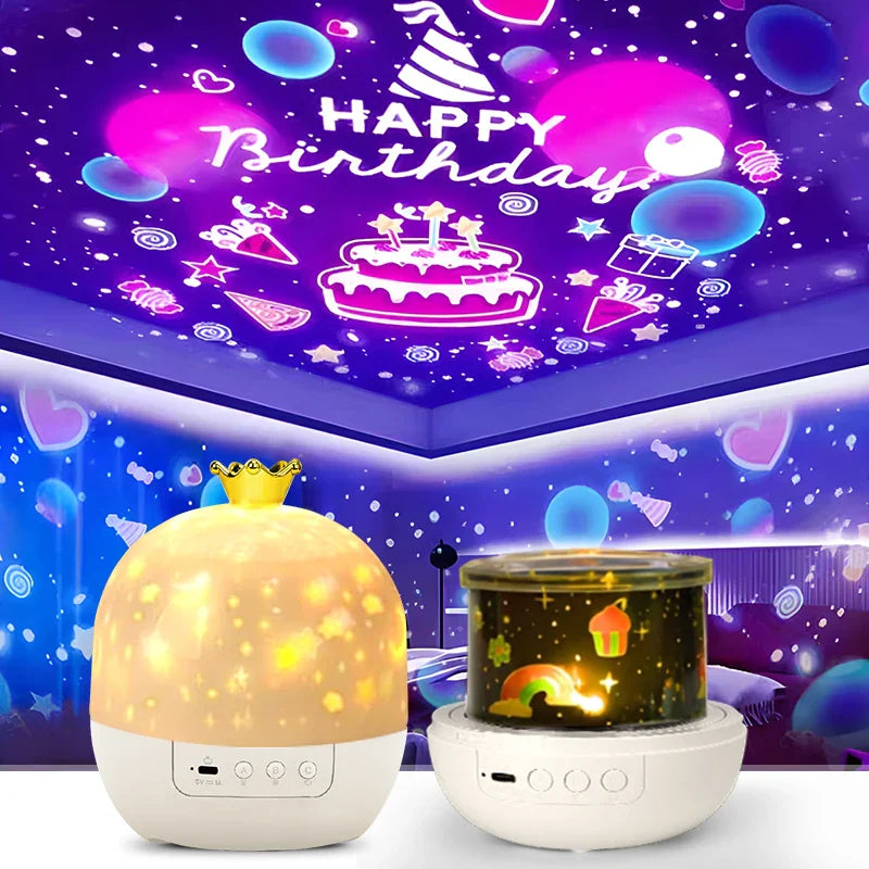 Star Light Projection Rotating Night Lamp With Films