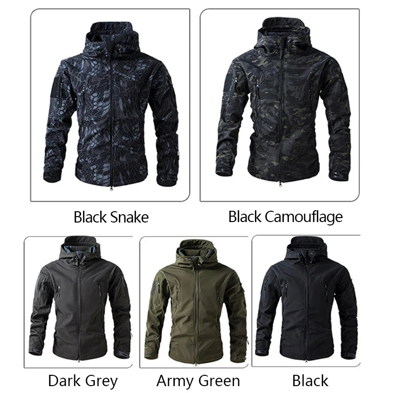 Waterproof Men'S Tactical Hooded Camouflage Jacket