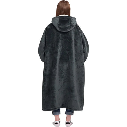 Oversized Wearable Blanket Hoodie With Hood And Pockets