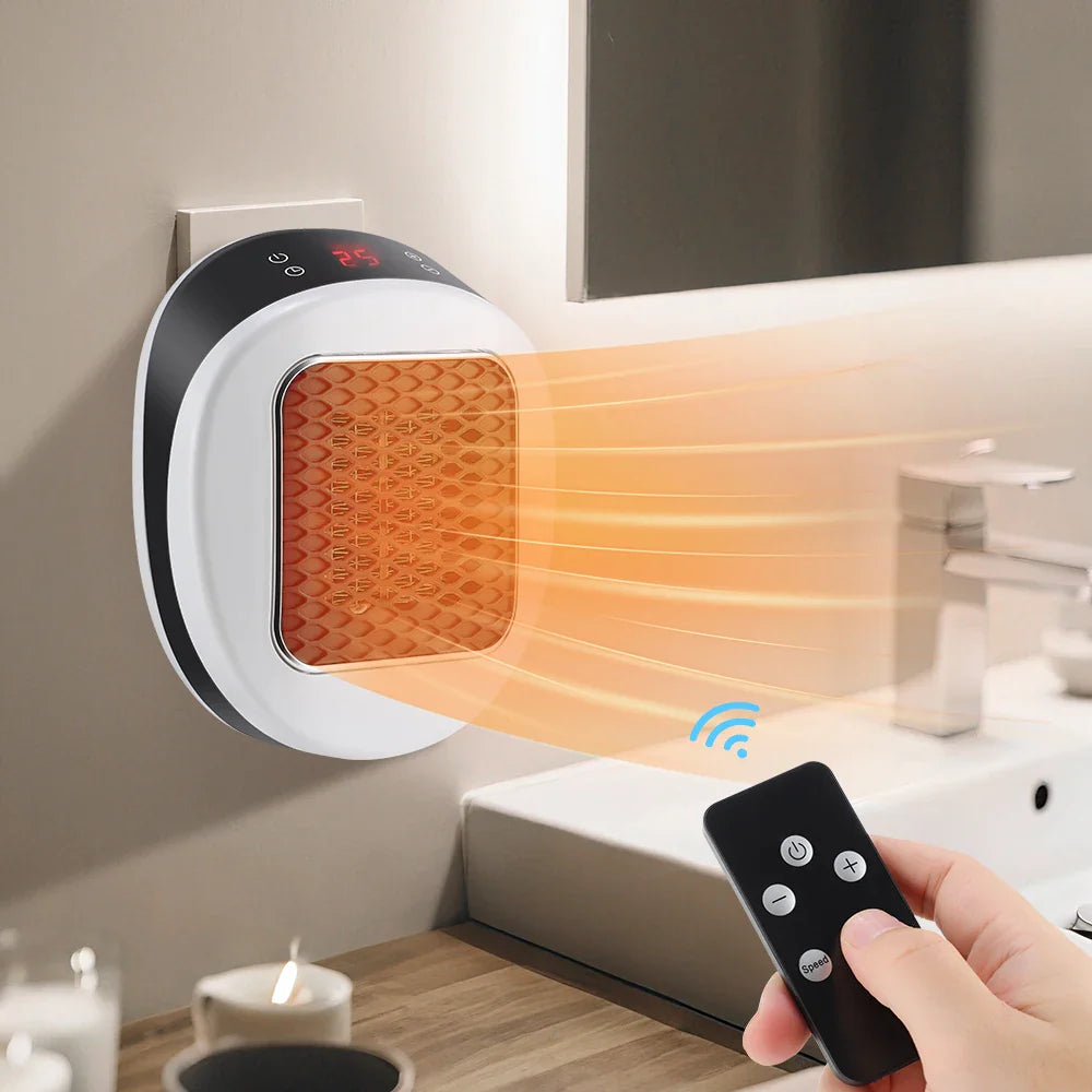 600W Portable Electric Heater With Remote Control
