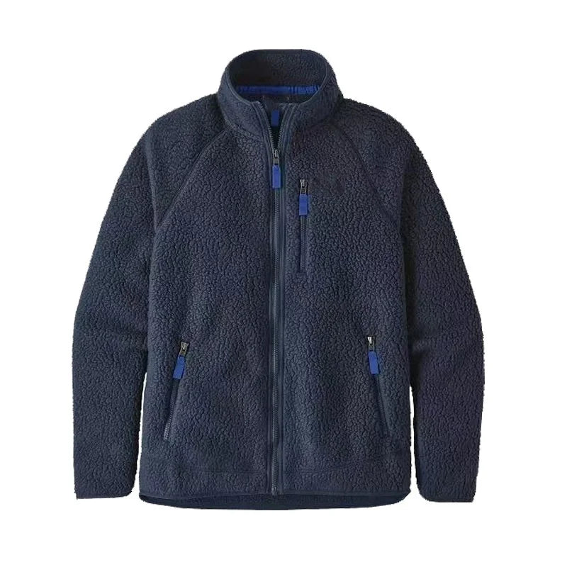 Unisex Fleece Jacket Zipper Collar Outdoor Winter Sport