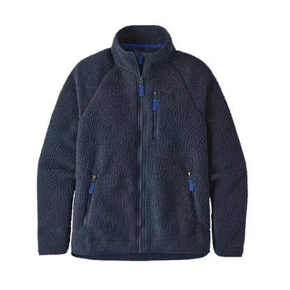 Unisex Fleece Jacket Zipper Collar Outdoor Winter Sport