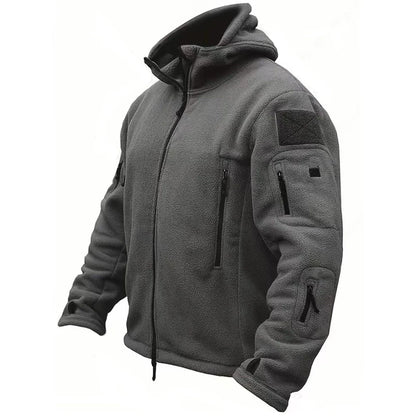 Men'S Thermal Fleece Tactical Hooded Jacket