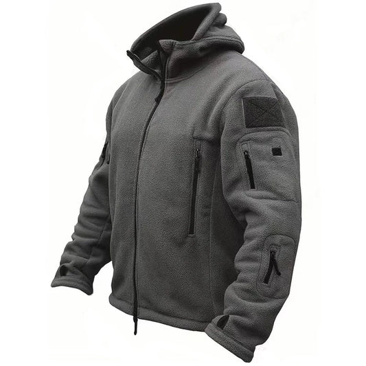 Men'S Thermal Fleece Tactical Hooded Jacket