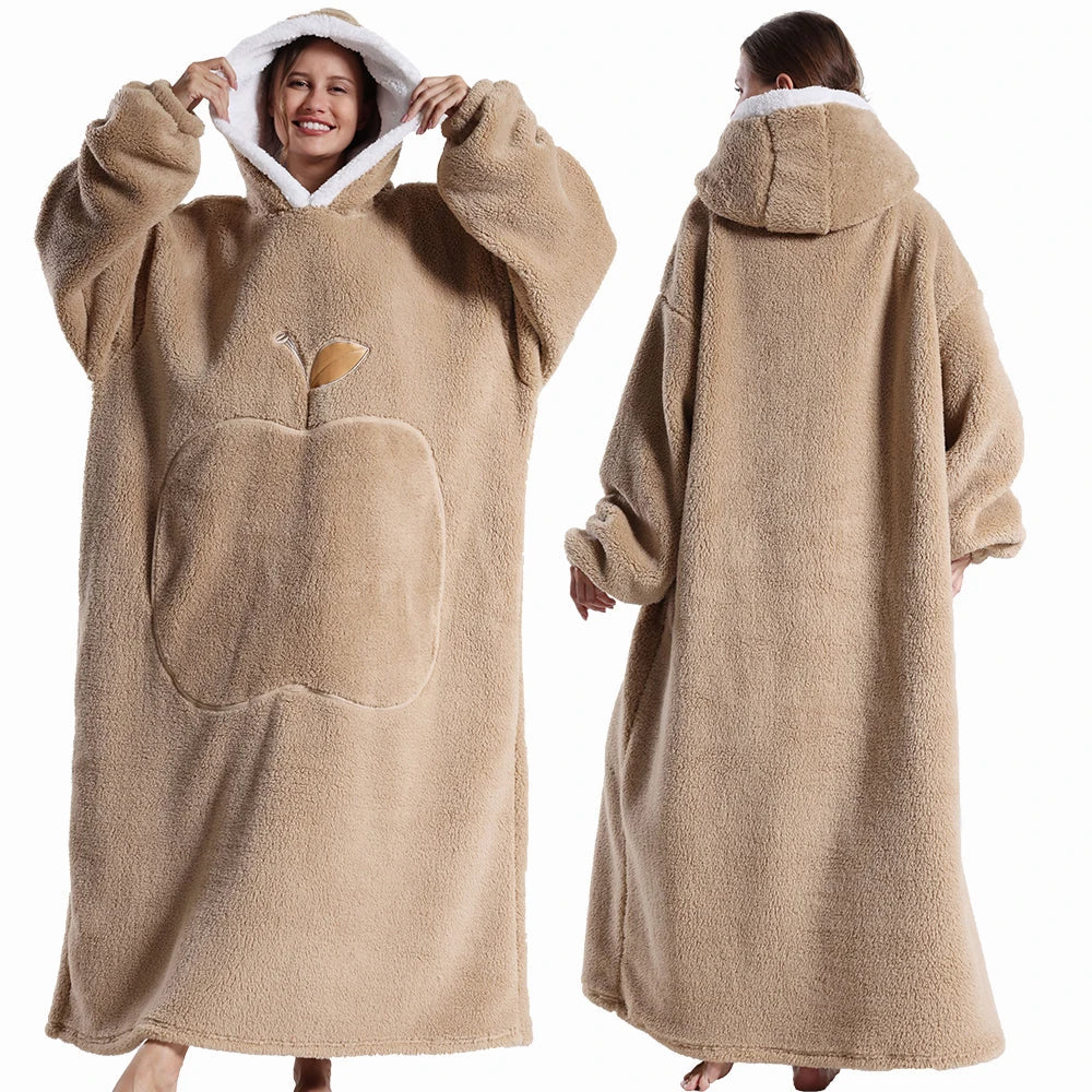 Oversized Wearable Blanket With Hood, Cozy Winter Comfort