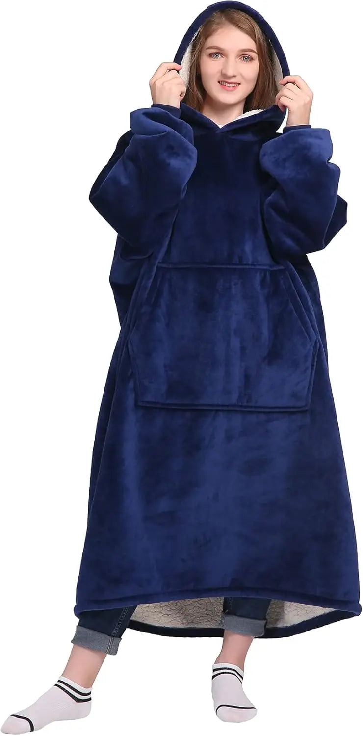 Oversized Wearable Blanket Hoodie With Hood And Pockets
