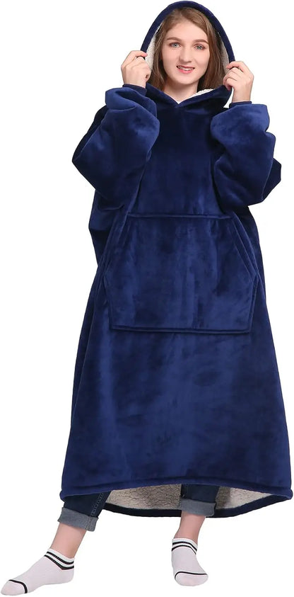 Oversized Wearable Blanket Hoodie With Hood And Pockets