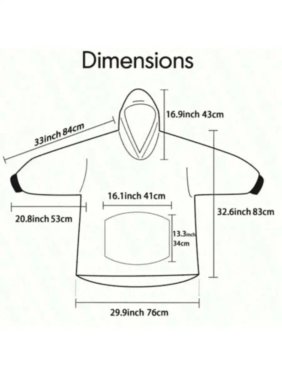 Oversized Wearable Winter Fleece Blanket Hoodie