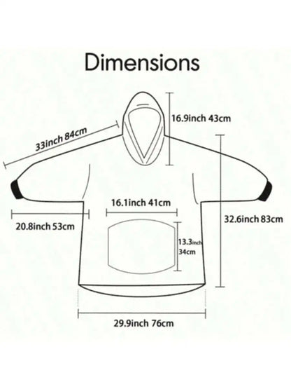 Oversized Wearable Winter Fleece Blanket Hoodie