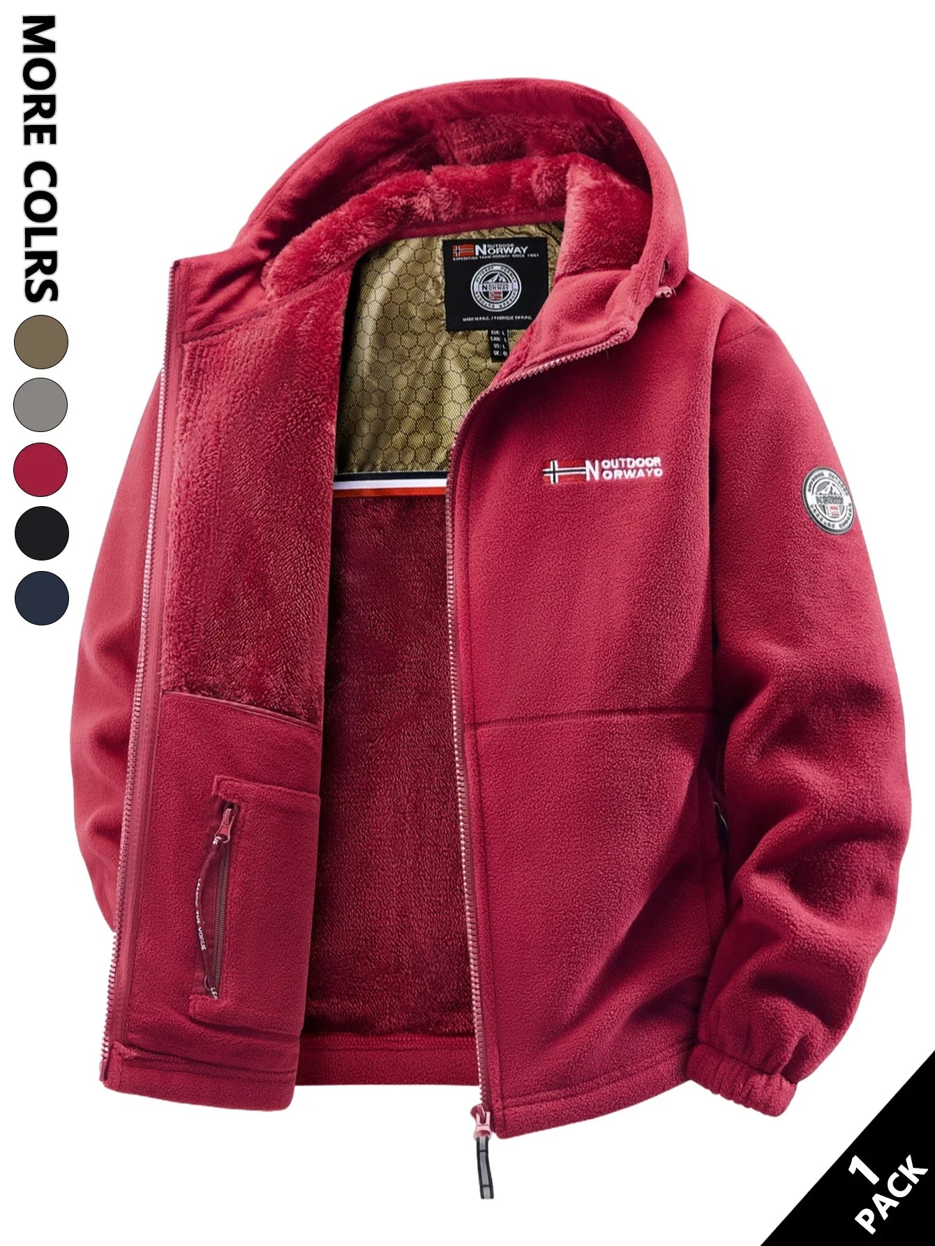 Men'S Windproof Fleece Jacket For All Seasons