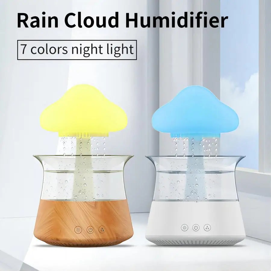 Ultrasonic Aromatherapy Humidifier With Night Light & Rain Sounds