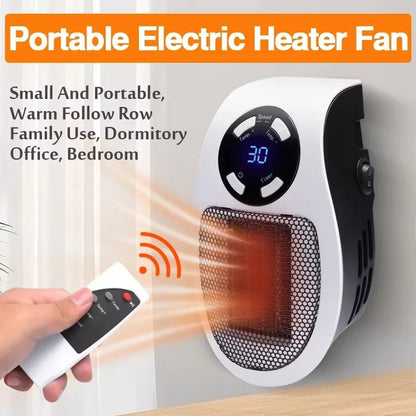 Compact Wall Plug Electric Heater With Remote Control