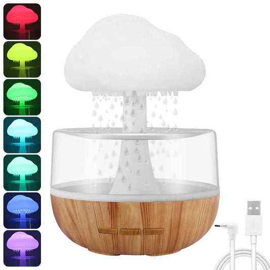 Colorful Raindrop Cloud Humidifier Nightlight Aroma Diffuser