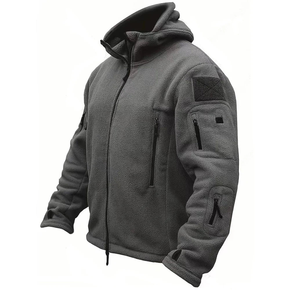 Men'S Thermal Fleece Tactical Hooded Jacket