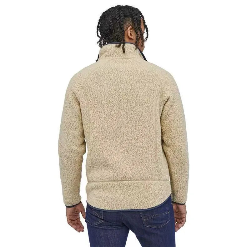Unisex Fleece Jacket Zipper Collar Outdoor Winter Sport