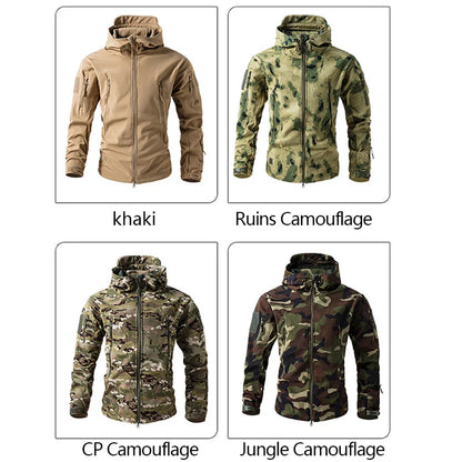 Waterproof Men'S Tactical Hooded Camouflage Jacket