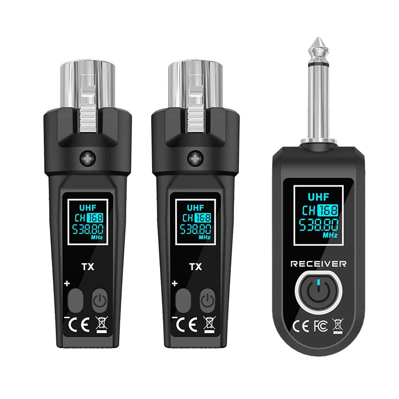 Wireless Uhf Mic Converter Xlr Transmitter Receiver Audio