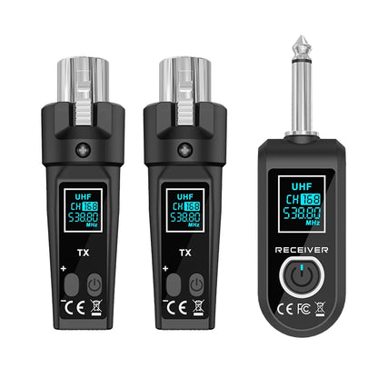 Wireless Uhf Mic Converter Xlr Transmitter Receiver Audio