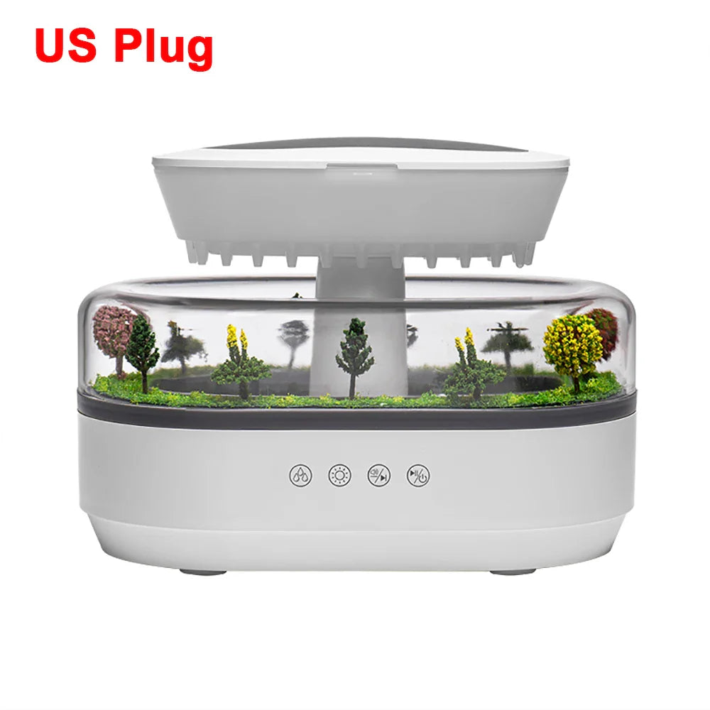 Ultrasonic Raindrop Aroma Humidifier With Colorful Lights