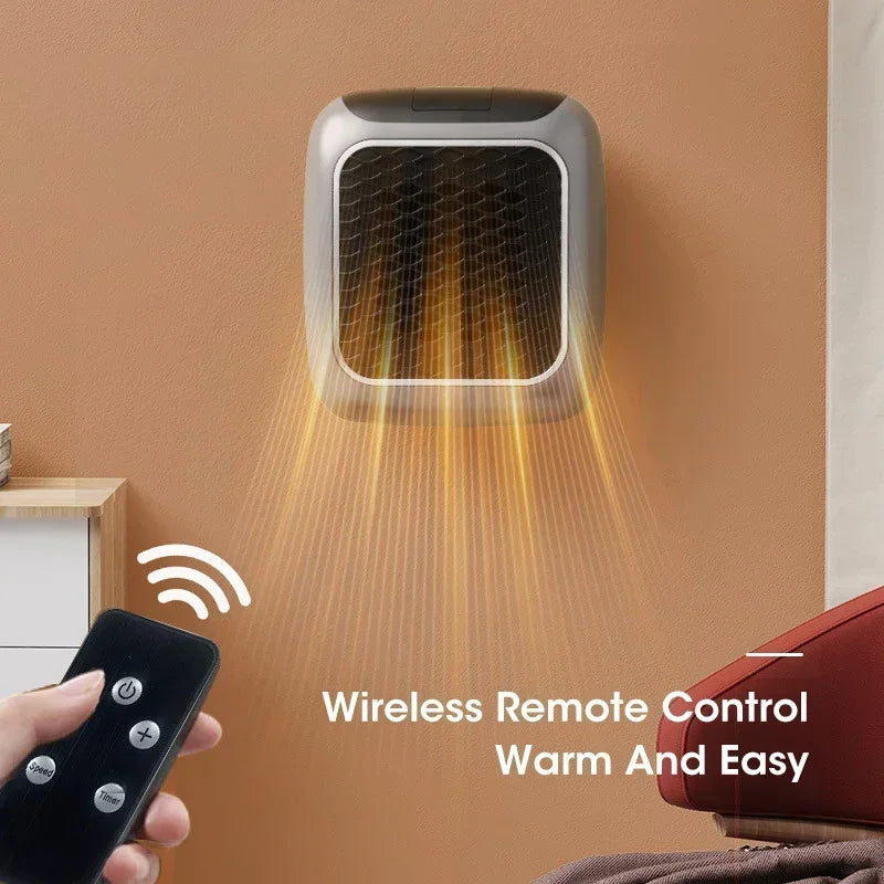 800W Portable Wall Mounted Electric Heater With Remote