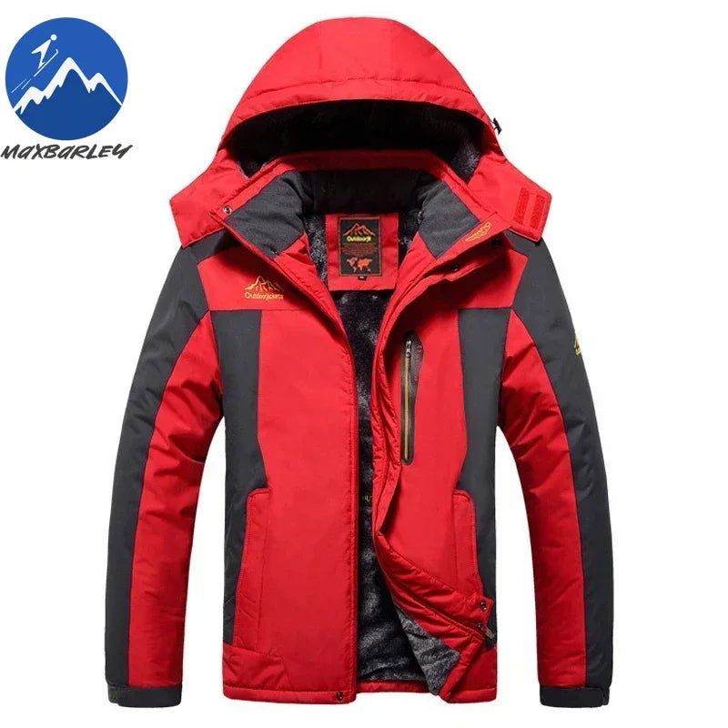 Winter Windproof Waterproof Men'S Hooded Jacket Plus Size