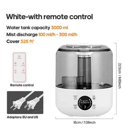 3L Air Humidifier With Remote And Timer Control