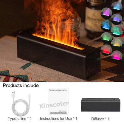 Ultrasonic Aroma Diffuser With Realistic Flame Light