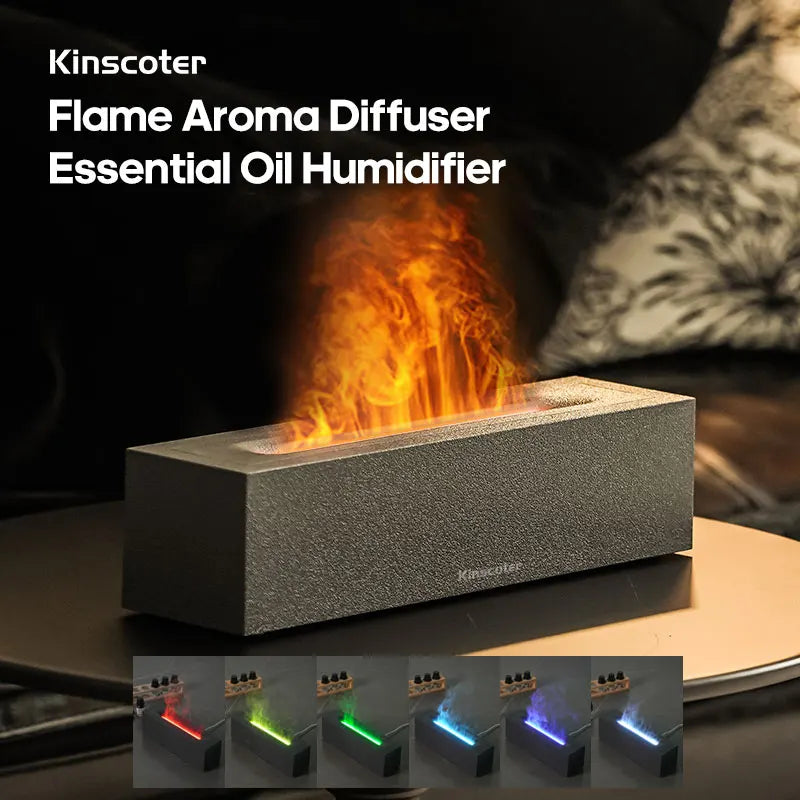 Flame Diffuser Ultrasonic Aromatherapy Cool Mist Humidifier