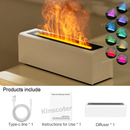 Ultrasonic Aroma Diffuser With Realistic Flame Light