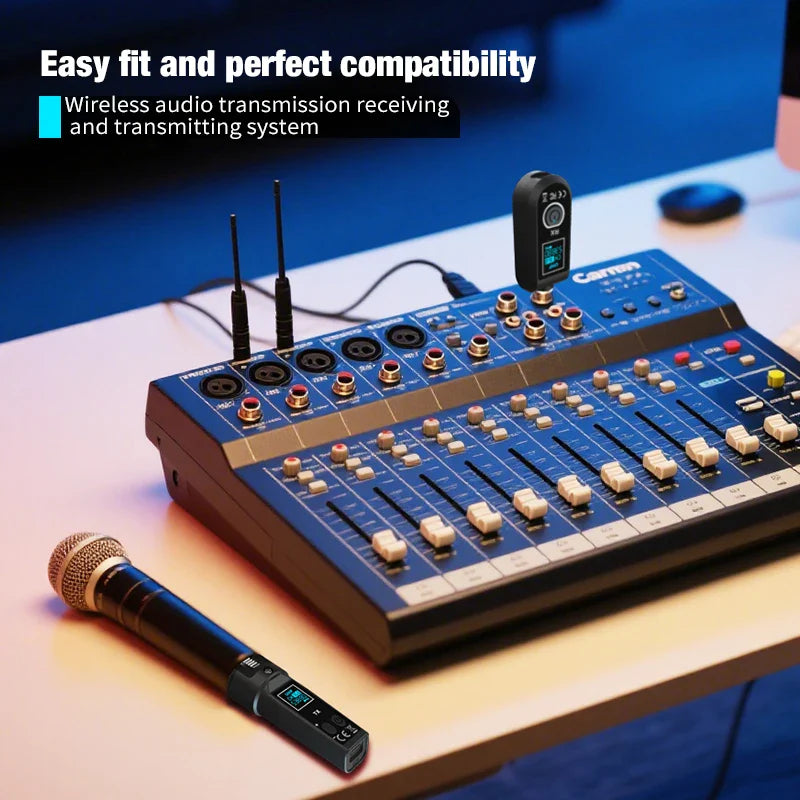 Wireless Uhf Mic Converter Xlr Transmitter Receiver Audio