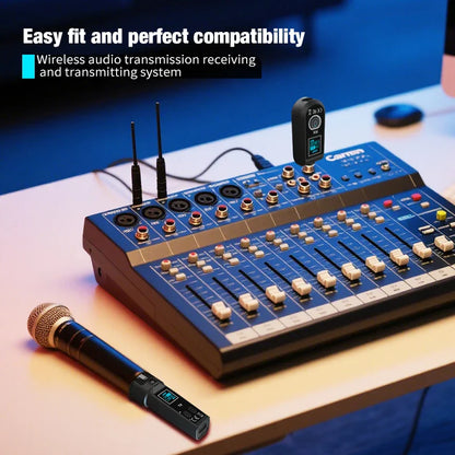 Wireless Uhf Mic Converter Xlr Transmitter Receiver Audio