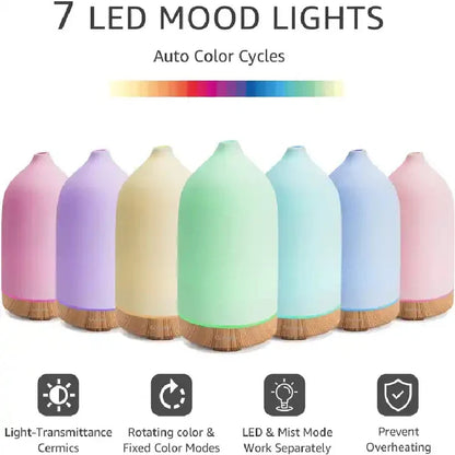 Ceramic Ultrasonic Essential Oil Aroma Diffuser With Led Lights