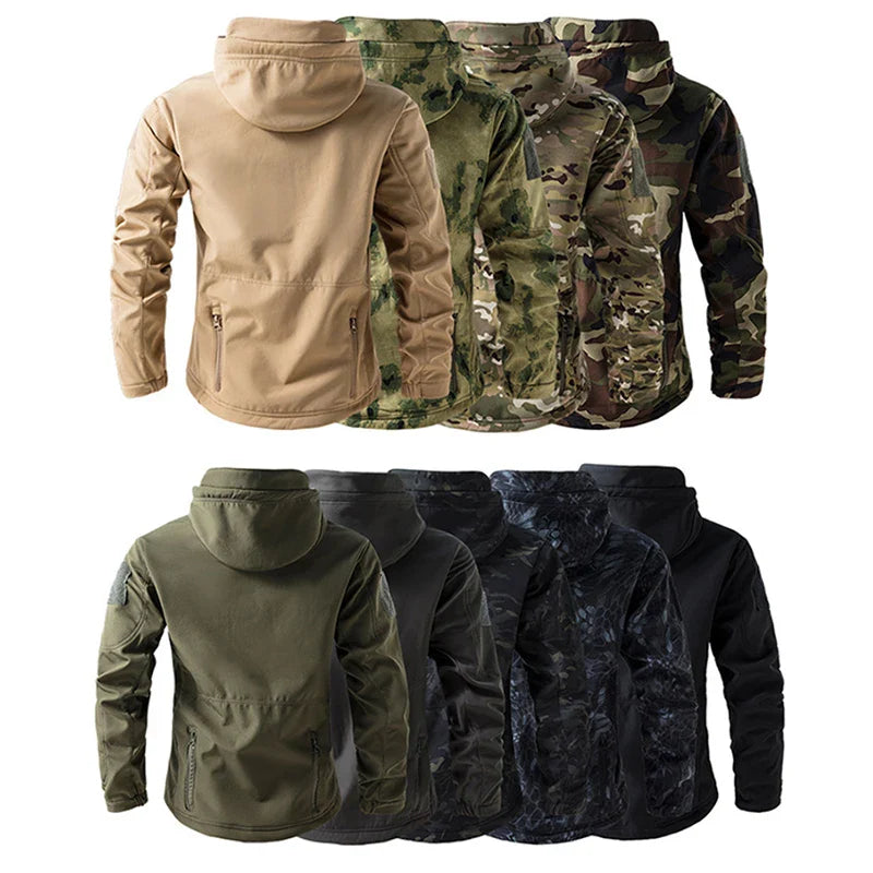 Waterproof Men'S Tactical Hooded Camouflage Jacket
