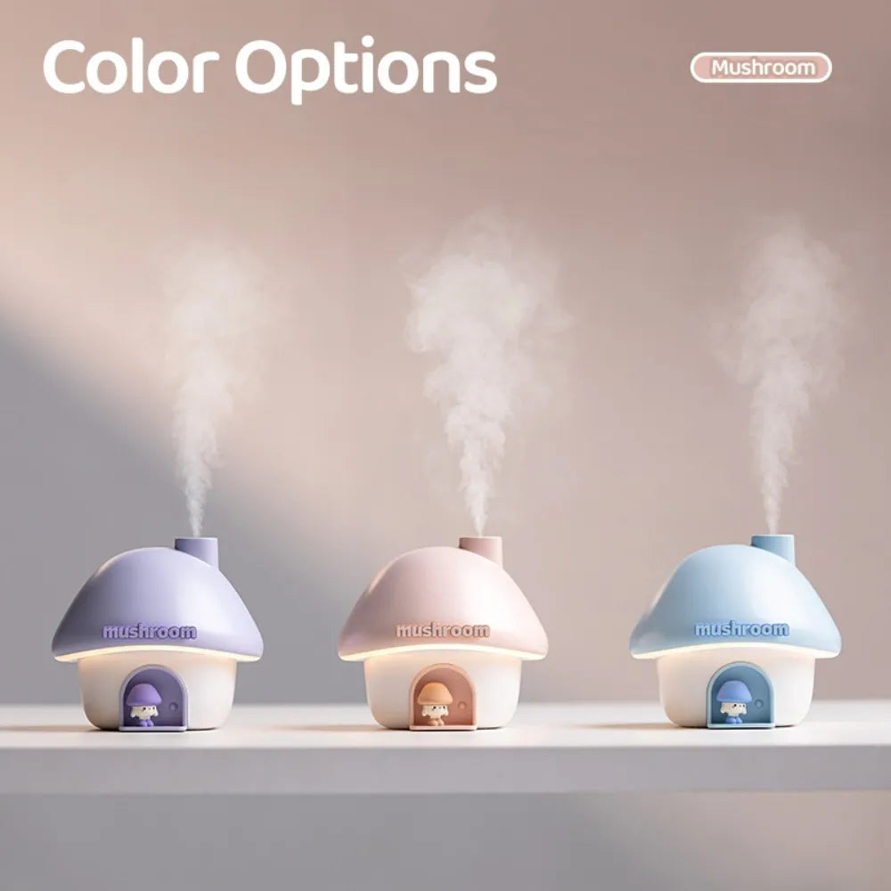 Mushroom House Humidifier With Colorful Lights