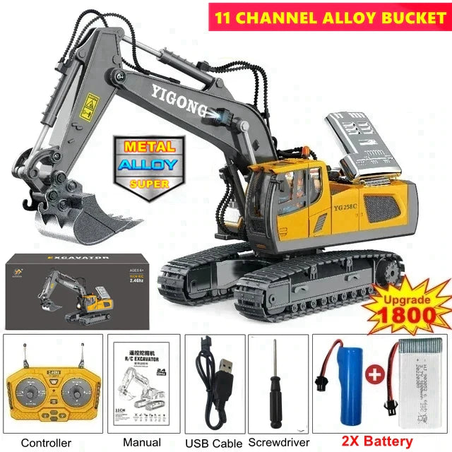 Remote Control Excavator Dump Truck Toy For Kids