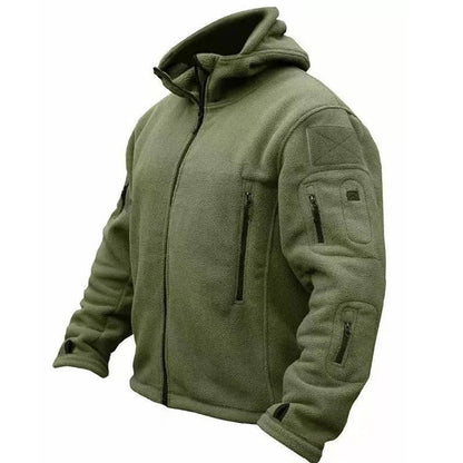 Men'S Outdoor Tactical Fleece Jacket Windproof Hooded