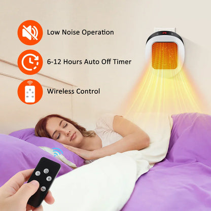 600W Portable Electric Heater With Remote Control