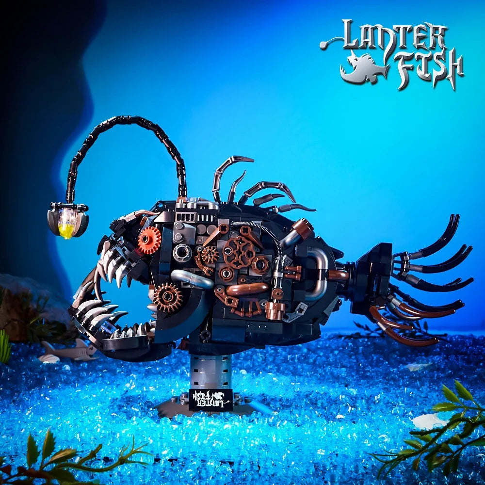 1038Pcs Build Your Own Mechanical Lantern Fish Model