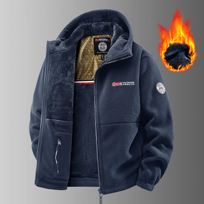 Men'S Winter Tactical Fleece Jacket With Hood