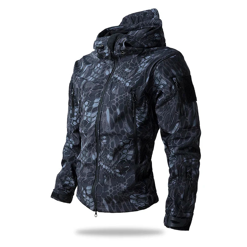 Waterproof Men'S Tactical Hooded Camouflage Jacket