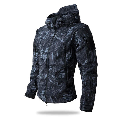Waterproof Men'S Tactical Hooded Camouflage Jacket